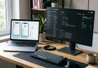 Diagram showing frontend mobile app screens connected to backend server and database.