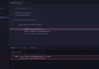 Developer debugging Laravel-style backend errors in a code editor with logs.