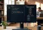 Route and controller flow displayed beside backend code in a developer workspace.
