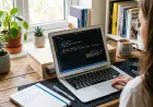 Beginner PHP code with variables and output shown in a clean developer workspace.