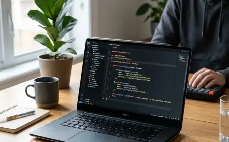 Beginner learning a PHP backend framework with code editor and web app preview.