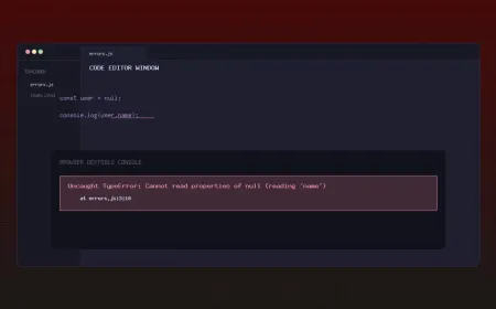JavaScript debugging screen with console errors and highlighted code line.