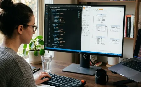 Database table structure and migration code shown in a developer workspace.