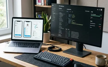 Diagram showing frontend mobile app screens connected to backend server and database.